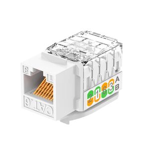 Hnya Link RJ45 Cat6 UTP Keystone Jacks, 25-Pack,90-Degree Ethernet Keystone Jack, Gold-Plated Contacts - Ideal for Home Office Network Renovation (White)