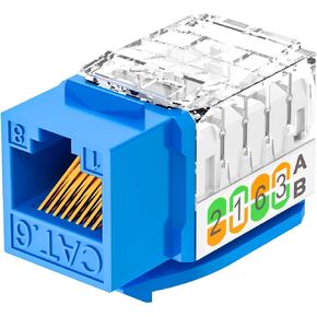 مقابس حجر الزاوية Hnya Link RJ45 Cat6 UTP، 25 حزمة، مقبس حجر الزاوية إيثرنت 90 درجة، اتصالات مطلية بالذهب - مثالية لتجديد شبكة المكاتب المنزلية (أبيض) in Kuwait