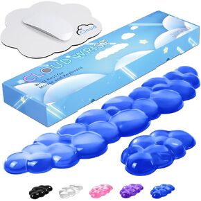 JIKIOU Cloud Wrist Rest for Computer Keyboard Arm Wrist Rest with Non-Slip Base Wrist Rest Ergonomic Gel for Keyboard and Mouse Typing Pain Relief Office Gaming Computer Desk