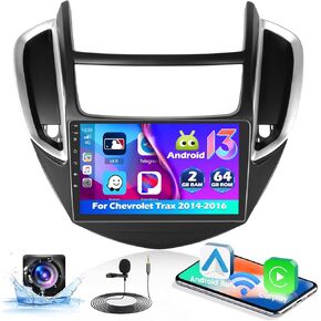 Car Stereo for Chevrolet Chevy Trax 2014-2016 with Apple Wireless Carplay Android Auto, 2+64G Android 13 9 inch Touch Screen Radio with GPS WiFi Bluetooth SWC FM RDS Radio EQ+AHD Backup Camera in Kuwait