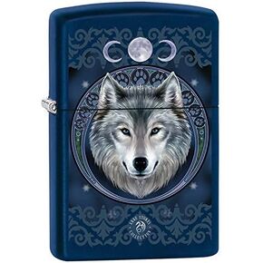 Zippo Lighter: Anne Stokes Wolf - Navy Matte 79590