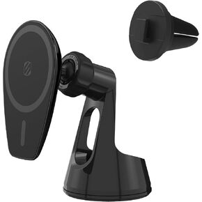 Scosche MPMSWDV-SP MagicMount Pro MS 3-in-1 Magnetic Phone Mount, Hands-Free Cell Phone Holder for Car Dashboard/Windshield/Vent Compatible with 16/15/14/13/12 Pro Pro Max Plus and Mag Safe Case
