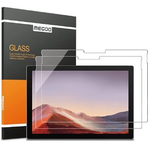 Megoo [2 pack] Screen Protector for Microsoft Surface Pro 7 Plus/Surface Pro 7/6/5/4 12.3 Inch, Ultra Clear/High Response/Tempered Glass(U-shaped hole)