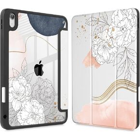 Tuiklol for iPad 10.2 case 2021 Gen 9th Release Built in Pencil Holder - Trifold Stand-Auto Wake/Sleep TPU Protection Stand Clear Back Cover for 2020 2019 [8th/7th] Case, Moon and Star