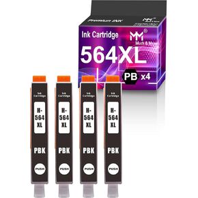 Much&More Compatible Ink Cartridge Replacement for HP 564XL 564 Work for Photosmart 5510 5511 5512 5514 5515 5520 5522 B209 B210 Officejet 4610 4622 Deskjet 3521 3526 (5 Pack, 2 x BK + C + M + Y)