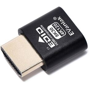 8K 120Hz HDMI Virtual Display Adapter – High-Resolution Monitor Emulator | Supports HDMI 2.1, Simulates 8K@30Hz/4K@120Hz Display | Ideal for GPU Testing, Headless Servers, Remote Desktop Operations-1P