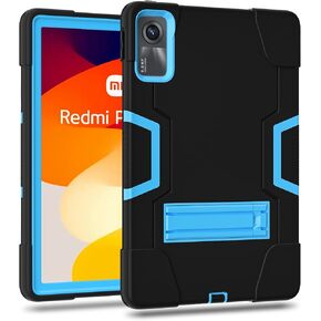 case Cover for Xiaomi Redmi Pad SE 11 inch,Slim Heavy Duty Shockproof Rugged Protective Case with Built-in Stand for Redmi Pad SE 11 2023 (Black/Black)