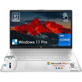 Newest 17 Laptop Computer, 17.3" HD+ Touchscreen Business Laptop PC, 13th Gen Intel i7(10 cores), 64GB RAM 2TB SSD, Windows 11 Pro, Backlit Keyboard, Fingerprint Reader, Numeric Keypad Wi-Fi6, USB-C