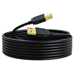 USB Printer Cable 6FT MiDi Cable USB Printer Cord USB-B Cable USB MiDi Cable USB 2.0 Type A Male to B Male Scanner Cord High Speed for HP, Canon, Dell, Epson, Lexmark, Xerox and More。