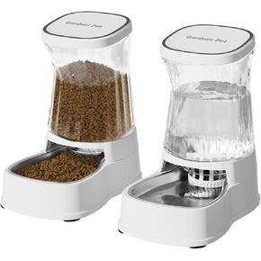 Gardner Pet Automatic Dog Water Dispenser Gravity Stainless Steel Water Waterer Feeder, Large Capacity Water Feeding Bowls for Medium & Large-Sized Dogs Cats Other Pets -(1 Gallon)