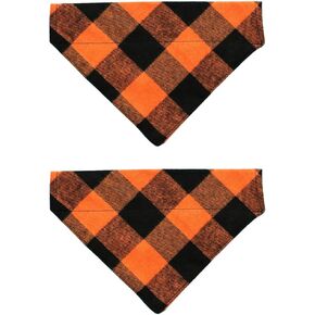 2 Pack Blue and Green Dog Bandanas Over Collar Tartan Plaid for Large to Extra Large Dogs