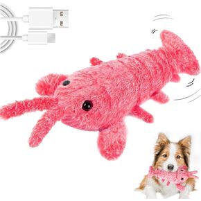 Lobster Interactive Dog Toy, Wiggly Lobster Dog Toy for Boredom, Rechargeable Floppy Lobster Dog Toys, Interactive Jumping Lobster Dog Toy for Small Dogs - 12.7 ''