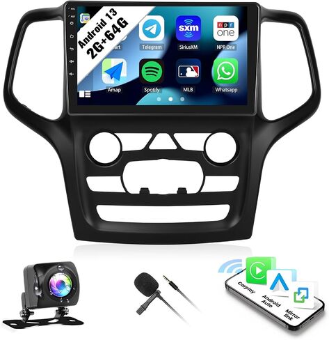 SIXWIN Android Car Stereo 2G+64G for Jeep Grand Cherokee 2014-2017 with Wireless CarPlay Android Auto 9 Inch Touchscreen with Bluetooth GPS Navigation WiFi HiFi FM Backup Camera MIC in Saudi Arabia