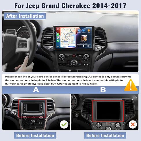 SIXWIN Android Car Stereo 2G+64G for Jeep Grand Cherokee 2014-2017 with Wireless CarPlay Android Auto 9 Inch Touchscreen with Bluetooth GPS Navigation WiFi HiFi FM Backup Camera MIC in Saudi Arabia