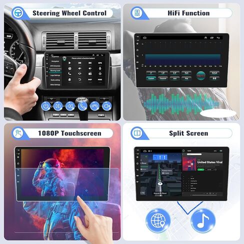 SIXWIN Android Car Stereo 2G+64G for Jeep Grand Cherokee 2014-2017 with Wireless CarPlay Android Auto 9 Inch Touchscreen with Bluetooth GPS Navigation WiFi HiFi FM Backup Camera MIC in Saudi Arabia