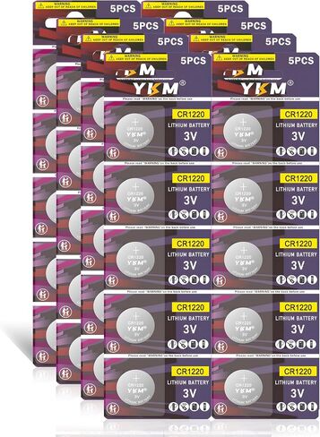YKM 40 حزمة CR1220 بطارية CR 1220 3V بطاريات زر لساعة مفتاح فوب سيارة عن بعد LED ضوء in Kuwait