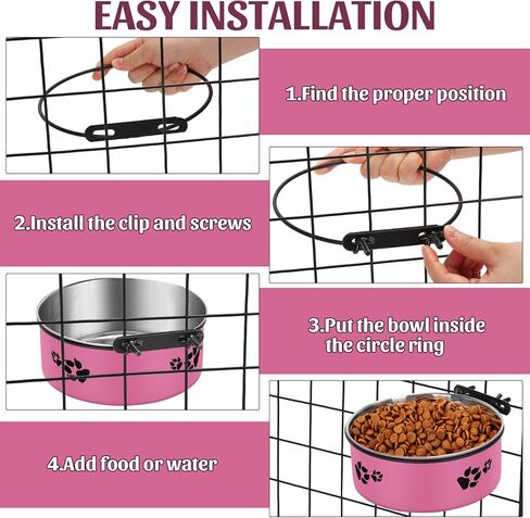 2 Pack Kennel Bowls Stainless Steel Crate Water Bowls for Medium & Small Dogs Crate Bowls Mountable with Clamp Holder 2 Sizes（6.3x2.56’’,5.5X 2.36’’ ） Teal Green in Kuwait