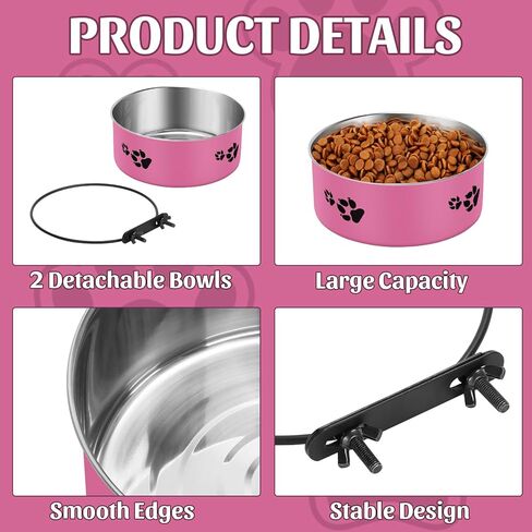 2 Pack Kennel Bowls Stainless Steel Crate Water Bowls for Medium & Small Dogs Crate Bowls Mountable with Clamp Holder 2 Sizes（6.3x2.56’’,5.5X 2.36’’ ） Teal Green in Kuwait