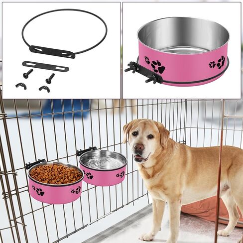 2 Pack Kennel Bowls Stainless Steel Crate Water Bowls for Medium & Small Dogs Crate Bowls Mountable with Clamp Holder 2 Sizes（6.3x2.56’’,5.5X 2.36’’ ） Teal Green in Kuwait