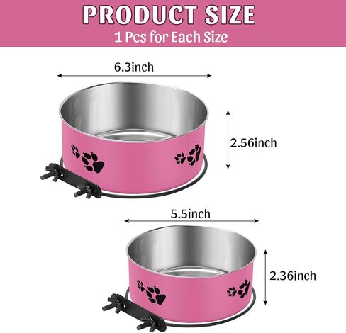 2 Pack Kennel Bowls Stainless Steel Crate Water Bowls for Medium & Small Dogs Crate Bowls Mountable with Clamp Holder 2 Sizes（6.3x2.56’’,5.5X 2.36’’ ） Teal Green in Kuwait