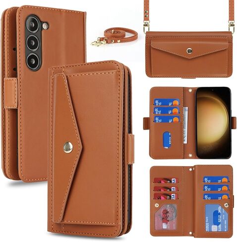 Jaorty for Samsung Galaxy S23 5G Case,Galaxy S23 Wallet Folio Phone Case with Card Holder 6.1 Inch,Premium PU Leather Magnetic Full Protection Shockproof Kickstand Phone Case -Sky Blue in Kuwait