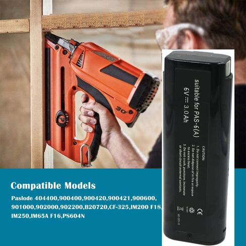 بطارية 3000 مللي أمبير في الساعة PAS 6V ni-mh لاستبدال بطارية paslode 6V 404717 B20544E BCPAS-404717 BCPAS-404717SH 404400 IM200F18 IM350CT IM65A F16، بطارية قابلة للشحن in Kuwait