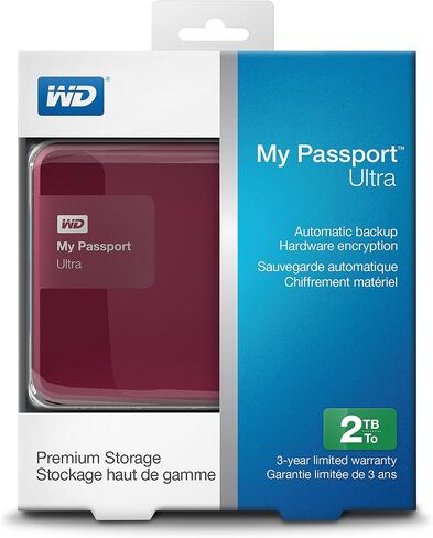 WD 2TB Black My Passport Ultra Portable External Hard Drive - USB 3.0 - WDBBKD0020BBK-NESN in Saudi Arabia