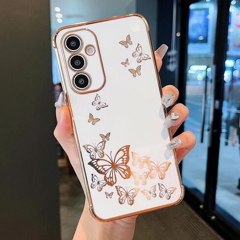 ZTOFERA Phone Case for Samsung Galaxy A15 5G,Elegant Butterfly,for Lovely Cute Girls & Women,Soft Plating All-Wrapped Protective and Full Cover Camera Lens for Samsung Galaxy A15 5G Phone Case-Black in Saudi Arabia