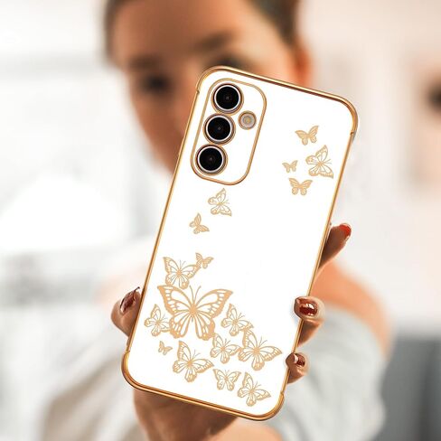 ZTOFERA Phone Case for Samsung Galaxy A15 5G,Elegant Butterfly,for Lovely Cute Girls & Women,Soft Plating All-Wrapped Protective and Full Cover Camera Lens for Samsung Galaxy A15 5G Phone Case-Black in Saudi Arabia