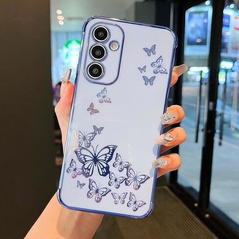 ZTOFERA Phone Case for Samsung Galaxy A15 5G,Elegant Butterfly,for Lovely Cute Girls & Women,Soft Plating All-Wrapped Protective and Full Cover Camera Lens for Samsung Galaxy A15 5G Phone Case-Black in Saudi Arabia