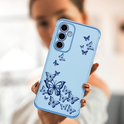 ZTOFERA Phone Case for Samsung Galaxy A15 5G,Elegant Butterfly,for Lovely Cute Girls & Women,Soft Plating All-Wrapped Protective and Full Cover Camera Lens for Samsung Galaxy A15 5G Phone Case-Black in Saudi Arabia