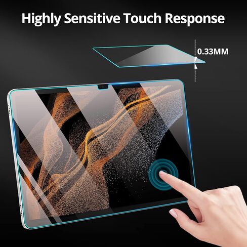 [2 Pack Tempered Glass Screen Protector for Samsung Galaxy Tab S9 Plus 2023 / S8 Plus 2022 / S7 FE 2021 / S7 Plus / S7+(12.4) with Upgrade Cleaning Kit /2.5D/ No-Bubble/Anti Scratch in Kuwait