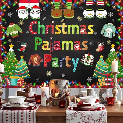 Avezano Christmas Pajamas Backdrop Pajama Party Backdrops for Photography Christmas Pajamas Party Decorations Xmas Holiday Photo Supplies (7x5ft) in Saudi Arabia