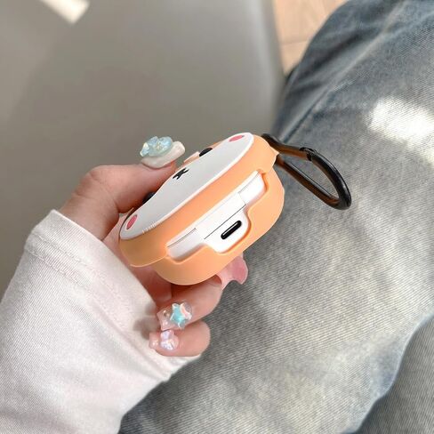 حافظة لهاتف Samsung Galaxy Buds FE(2023)/Buds 2 Pro(2022)/Buds 2(2021)/Buds Pro(2021) Buds Live(2020)، Creative Cute Shiba Inu، مشبك سلسلة مفاتيح قابل للفصل in Kuwait