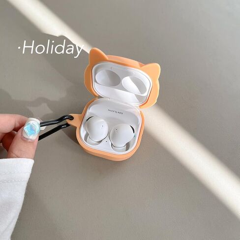 حافظة لهاتف Samsung Galaxy Buds FE(2023)/Buds 2 Pro(2022)/Buds 2(2021)/Buds Pro(2021) Buds Live(2020)، Creative Cute Shiba Inu، مشبك سلسلة مفاتيح قابل للفصل in Kuwait