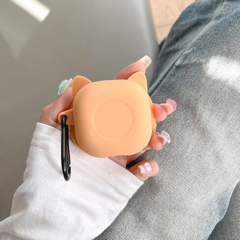 حافظة لهاتف Samsung Galaxy Buds FE(2023)/Buds 2 Pro(2022)/Buds 2(2021)/Buds Pro(2021) Buds Live(2020)، Creative Cute Shiba Inu، مشبك سلسلة مفاتيح قابل للفصل in Kuwait