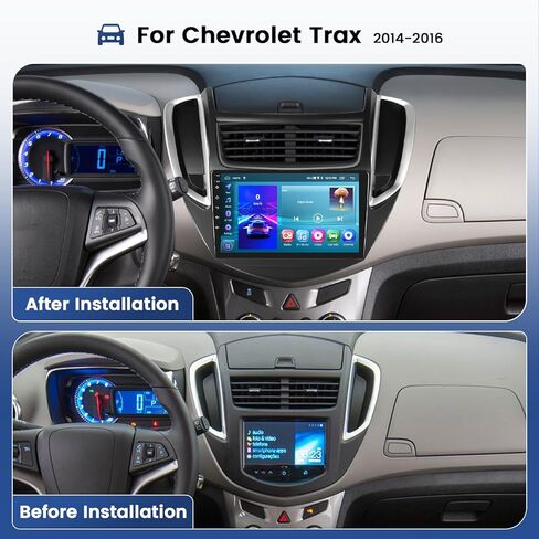 Car Stereo for Chevrolet Chevy Trax 2014-2016 with Apple Wireless Carplay Android Auto, 2+64G Android 13 9 inch Touch Screen Radio with GPS WiFi Bluetooth SWC FM RDS Radio EQ+AHD Backup Camera in Kuwait