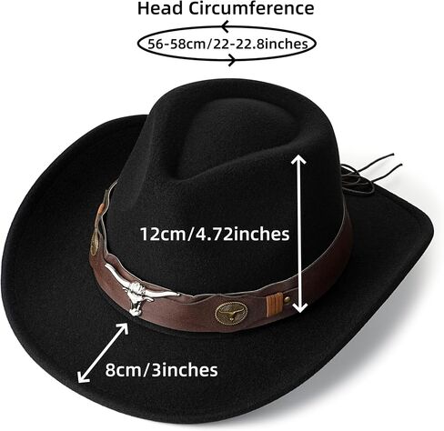 Classic Brown Cowboy Hat, Classic Cowgirl Hat Wide Brim with Belt Buckle Decoration, Comfortable Western Hat Cowboy Accessory for Men and Women in Saudi Arabia