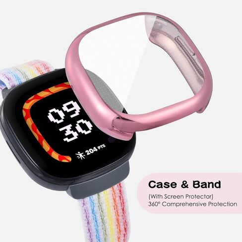 Nylon Band & Case Compatible with Fitbit Ace LTE for Kids, Breathable Braided Wristband Soft Sport Loop Replacement Strap for Google Ace LTE in Kuwait