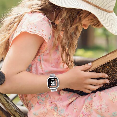 Nylon Band & Case Compatible with Fitbit Ace LTE for Kids, Breathable Braided Wristband Soft Sport Loop Replacement Strap for Google Ace LTE in Kuwait