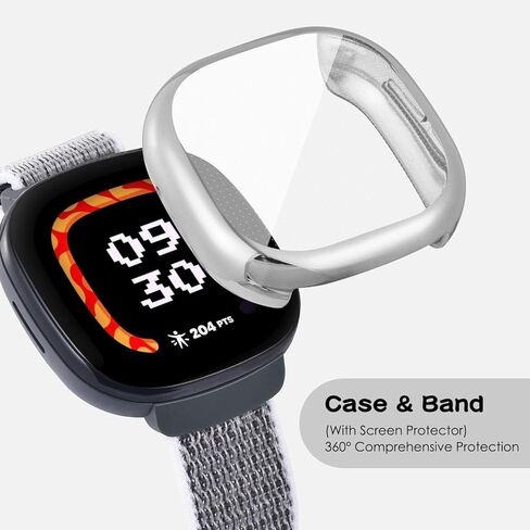 Nylon Band & Case Compatible with Fitbit Ace LTE for Kids, Breathable Braided Wristband Soft Sport Loop Replacement Strap for Google Ace LTE in Kuwait