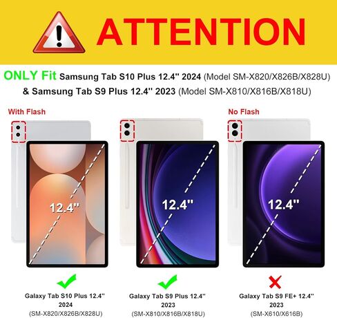 Fintie Case for Samsung Galaxy Tab S10 Plus 2024/ Tab S9 Plus 2023 12.4 Inch with S Pen Holder, Multi-Angle Viewing Cover with Pocket Auto Wake/Sleep, Black in Saudi Arabia
