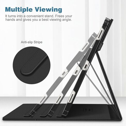 Fintie Case for Samsung Galaxy Tab S10 Plus 2024/ Tab S9 Plus 2023 12.4 Inch with S Pen Holder, Multi-Angle Viewing Cover with Pocket Auto Wake/Sleep, Black in Saudi Arabia