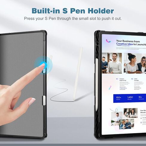 Fintie Case for Samsung Galaxy Tab S10 Plus 2024/ Tab S9 Plus 2023 12.4 Inch with S Pen Holder, Multi-Angle Viewing Cover with Pocket Auto Wake/Sleep, Black in Saudi Arabia
