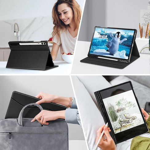 Fintie Case for Samsung Galaxy Tab S10 Plus 2024/ Tab S9 Plus 2023 12.4 Inch with S Pen Holder, Multi-Angle Viewing Cover with Pocket Auto Wake/Sleep, Black in Saudi Arabia