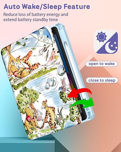 مروحة عصرية لجهاز iPad Pro 12.9 حافظة 2022/2021/2020/2018 حافظة كرتونية لطيفة Kawaii للفتيات والأطفال البنات والنساء، أغطية تصميم، حامل قلم رصاص قابل للدوران 360 درجة لجهاز Apple i Pad 12.9 بوصة، حيوان in Kuwait