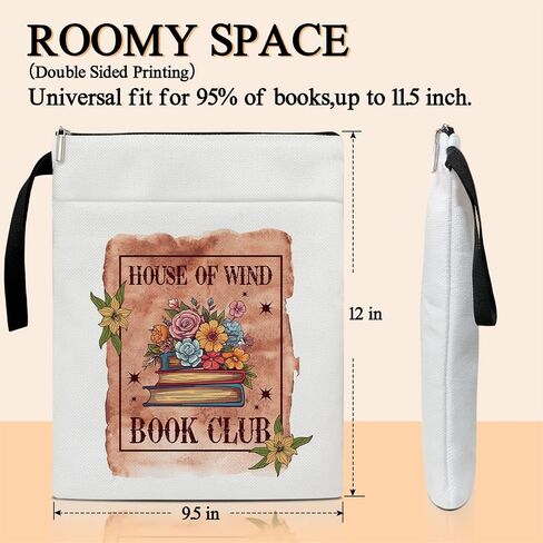 Booktrovert Inspirational Gifts Book Cover, Book Sleeve with Zipper, Floral Butterfly Book Pouch Kindle Protector Sleeve, Book Sleeve for Book Lovers Gifts for Women Librarian Bookworm Bookish -16 in Saudi Arabia