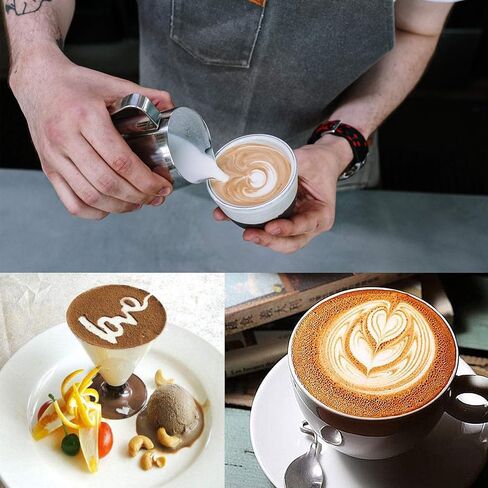 Milk Frothing Pitcher-Measurement on the Inside, Frothing pitcher, Coffee Pitcher Perfect for Espresso Machines, Stainless Steel Milk Frother Cup for Latte Art(12oz/350ml). in Saudi Arabia