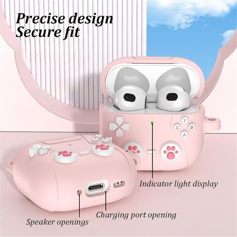 Cute Case Compatible with AirPods 4 with Active Noise Cancellation with Ring, 3D Cartoon Soft Silicone Wireless Charging Shockproof Case for Men Women in Saudi Arabia