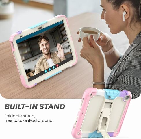 HXCASEAC Silicone Case for iPad 10th Generation, with Screen Protector/Pencil Holder/Built- in Stand, Protective Case for iPad 10 10.9 inch 2022 (Pink) in Saudi Arabia